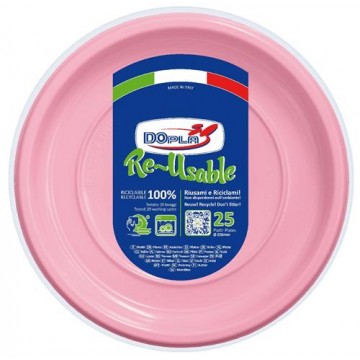 Dopla Piatti Piani  Rosa 25 Pz