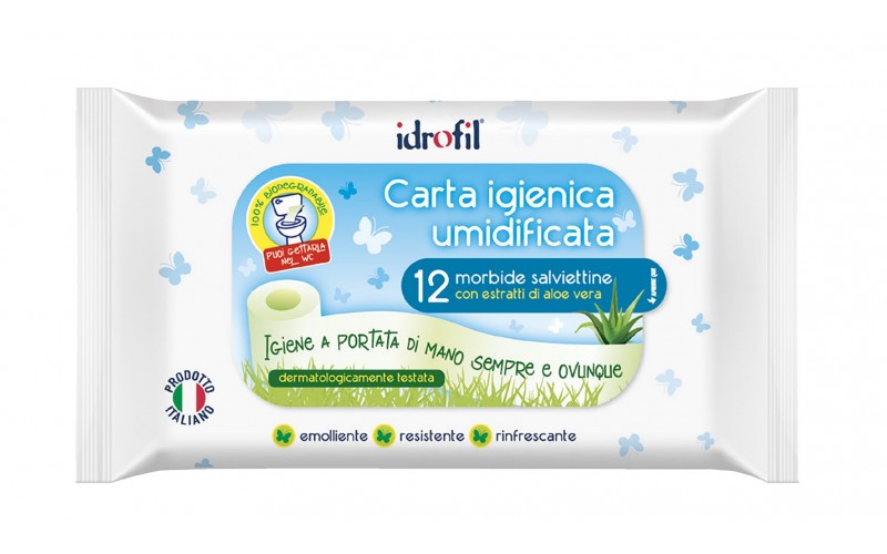 Idrofil Carta Igienica Umidificata Biodegradabile 12 Pz