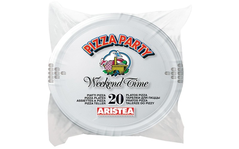 Aristea Weekend Time Piatti Monouso Plastica Pizza Party 20 Pz