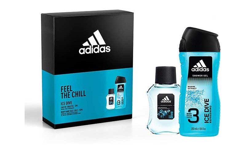 Adidas Confezione Regalo Uomo Ice Dive Eau De Toilette 50 Ml E Gel Doccia  Bagnoschiuma 3in1 250 Ml