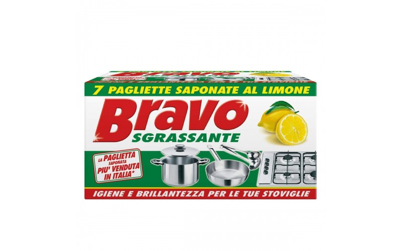 Bravo Sgrassante Pagliette Saponate Al Limone 7 Pz