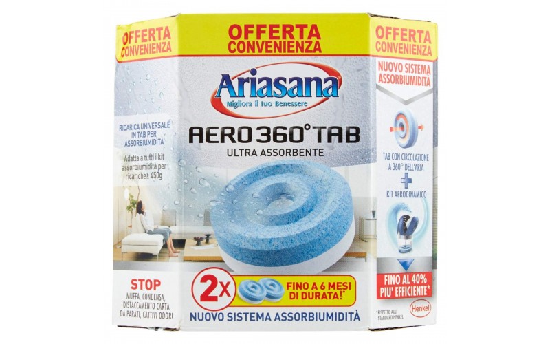 Ariasana Aero 360° Sistema Assorbiumidità Kit Aerodinamico + Tab 450 g